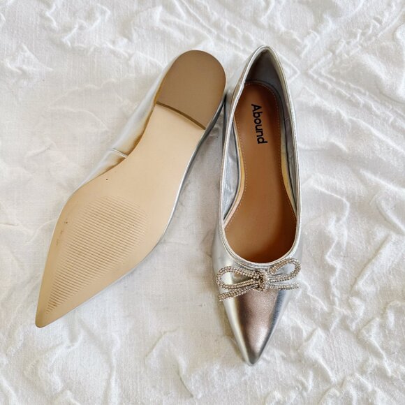 Abound Bow Silver Flats Size 6.5 New - Picture 5 of 6